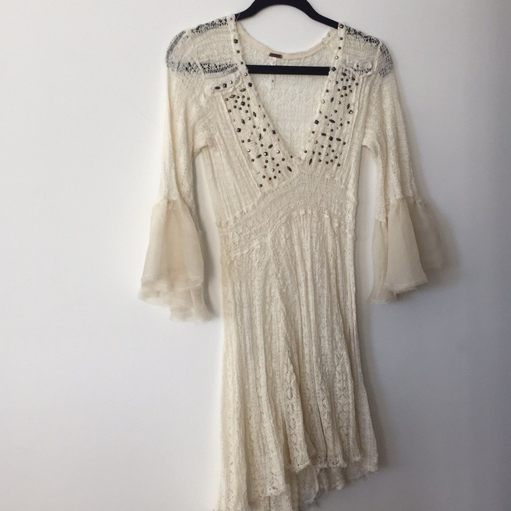 Free People lace dress with beaded design size XS